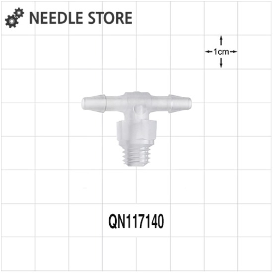 [QN117140]스레드10-32 UNF 바브 티 커넥터 ID(2.4mmX2.4mm) 튜브에 적합